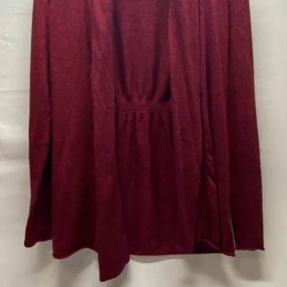 Express Open Cardigan Women's Medium Maroon Black Heathered Ladies Long Sleeve - Picture 3 of 11